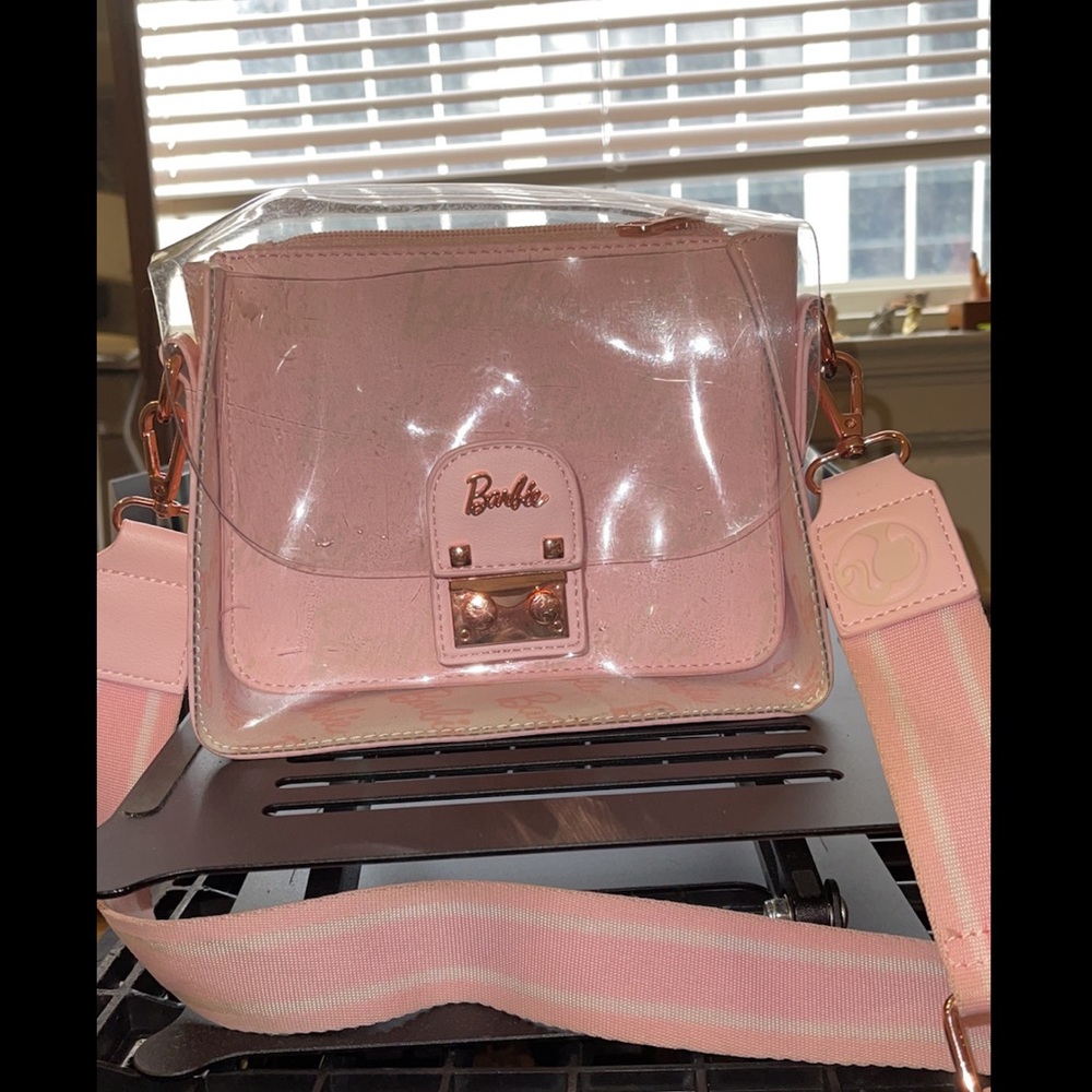 Loungefly barbie lock crossbody bag clear